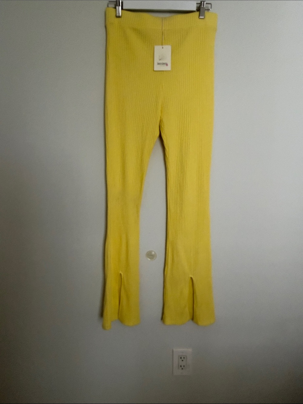 Lemlem Bright Yellow Ribbed Flare Leggings
